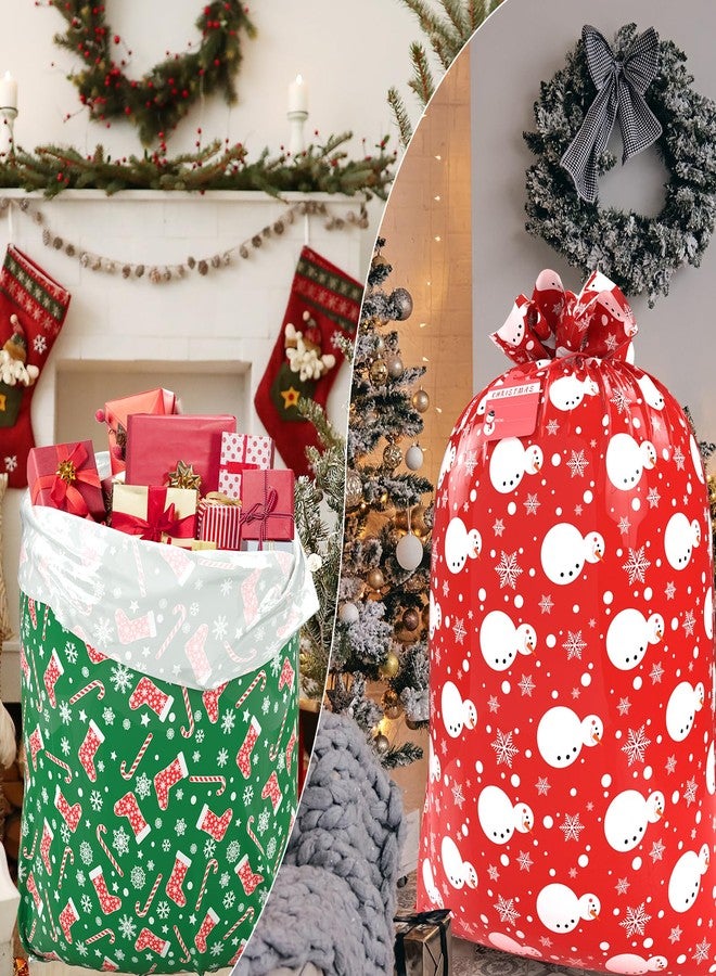 TranquilBliss Large Christmas Gift Bags 2 Oversized Bags 60”x72” with Tag & Tie for Presents Christmas, Jumbo Large Size Plastic Gift Bags for Huge Gifts Presents Wrapping Bicycle Bike,Heavy Duty Bags - Image 5