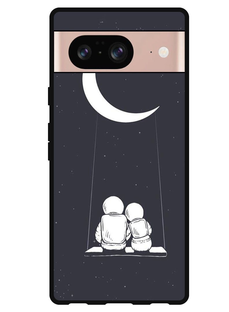 Theodor Protective Case Anti Scratch Shock Proof Bumper Cover For Google Pixel 8 Two Astronauts - Image 1