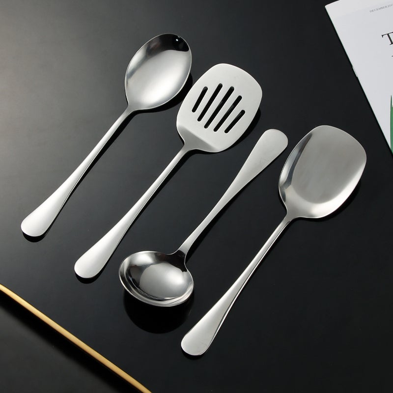 1010 Series Stainless Steel Serving Spoon And Spatula For Restaurants, Els, And Canteens With Long Handles, Small Soup Ladle For El And Canteen Use - Image 3
