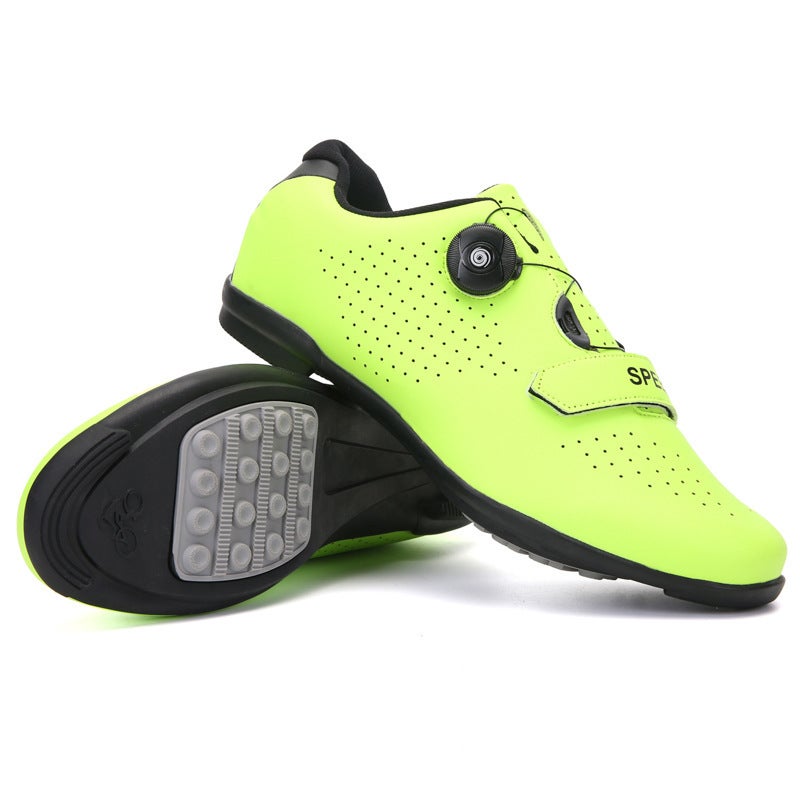Generic Factory wholesale new cross-border road riding shoes breathable Road Lock shoes outdoor sports equipment comfortable riding shoes Unlocked fluorescent green