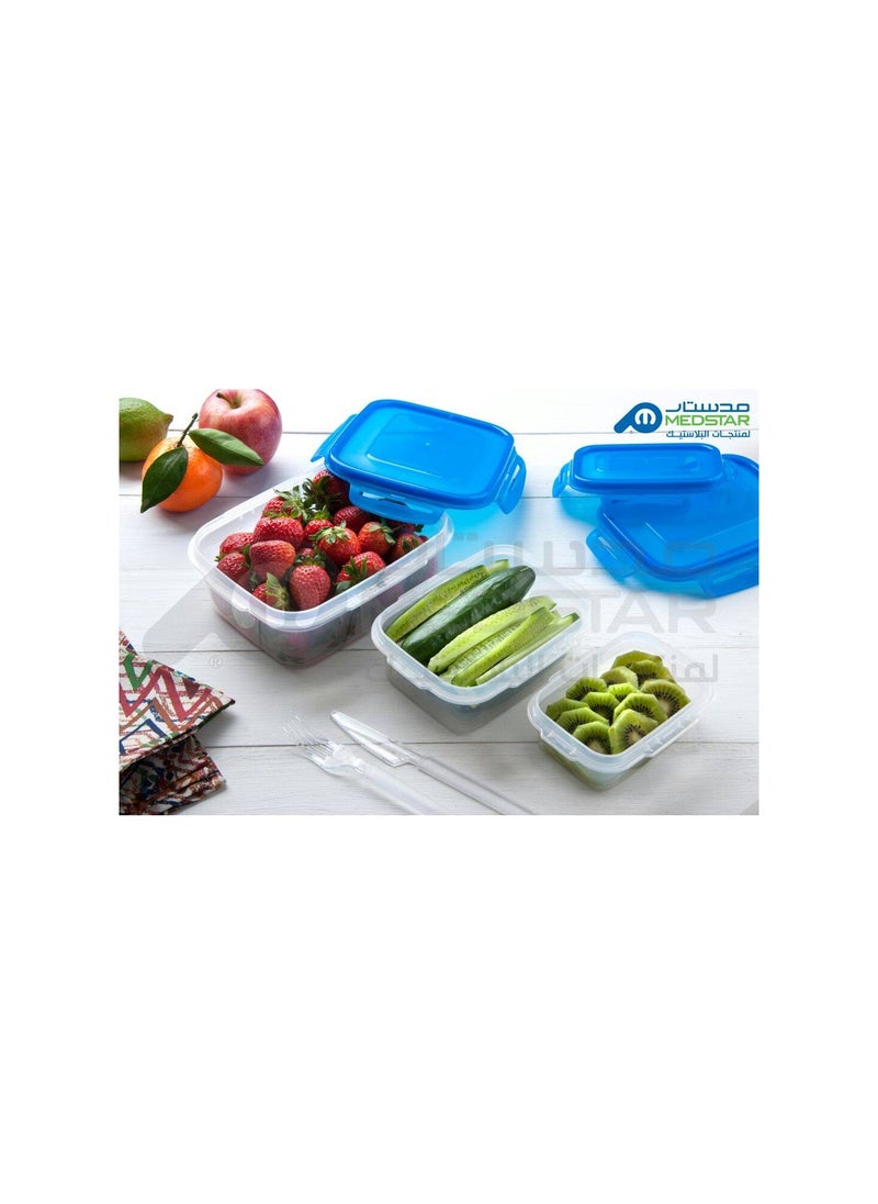 MEDSTAR 3-pack rectangular star clip refrigerator set_ used in microwave, blue Medstar FFSOBT04654  - Image 3