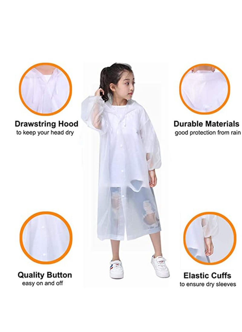 Captaintech Raincoat for Kids, 【2 Pack】 EVA Coat Reusable Poncho Jacket for Boys and Girls 6-13 Years Old, Emergency Gear for Outdoor Camping Hiking Traveling School  - Image 2