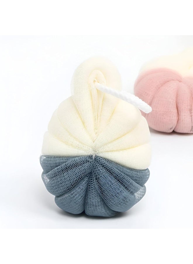 إسفنجة استحمام مقشرة - كرة شبكية ناعمة كبيرة لتنظيف الجسم، إسفنجة استحمام متينة ومتعددة الألوان لتنظيف البشرة بلطف، مثالية للاستخدام أثناء الاستحمام (قطعة واحدة) - Image 1