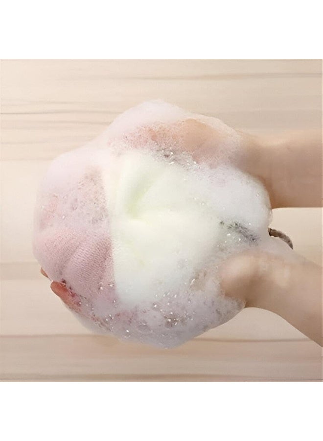 إسفنجة استحمام مقشرة - كرة شبكية ناعمة كبيرة لتنظيف الجسم، إسفنجة استحمام متينة ومتعددة الألوان لتنظيف البشرة بلطف، مثالية للاستخدام أثناء الاستحمام (قطعة واحدة) - Image 3