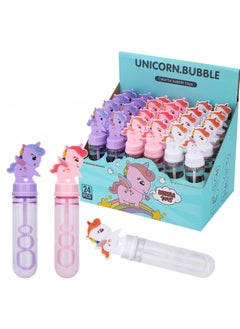 CMGTYYD Unicorn Party Favors 24PCS Unicorn Bubble Wands for Kids, Unicorn Toys for Birthday Gifts and Bubble Blowing Fun  - Image 1