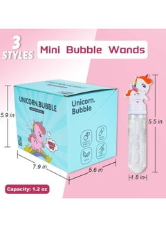CMGTYYD Unicorn Party Favors 24PCS Unicorn Bubble Wands for Kids, Unicorn Toys for Birthday Gifts and Bubble Blowing Fun  - Image 2