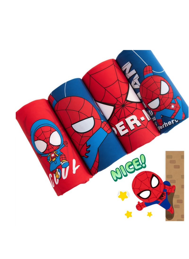 B.JOBSEN Boy Spider Man cartoon pure cotton children's student boxer underwear * 4 pieces  - Image 2