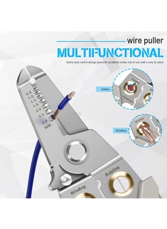 SIMESTICH SIMESTICH 6in1 Wire Stripper and Cutter Pliers Tools for Electricians Precision Stainless Steel Hand Tool for Wire and Cable Stripping Cutting Winding Crimping and Decrustation  - Image 5