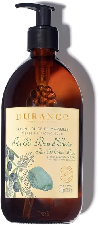 Durance Pine Olive Wood Marseille Liquid Soap 500ml ParabenFree Hand Body Wash With Olive Oil Red Rice Extract Vegan Friendly Shower Gel - Image 1