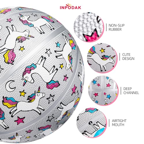 INPODAK Size 5 Basketball, Outdoor Basketball 27.5 Inch, Indoor Sport Ball with Pump and Mesh Bag, for Birthdays, Christmas, Back-to-School and Parties - Image 5