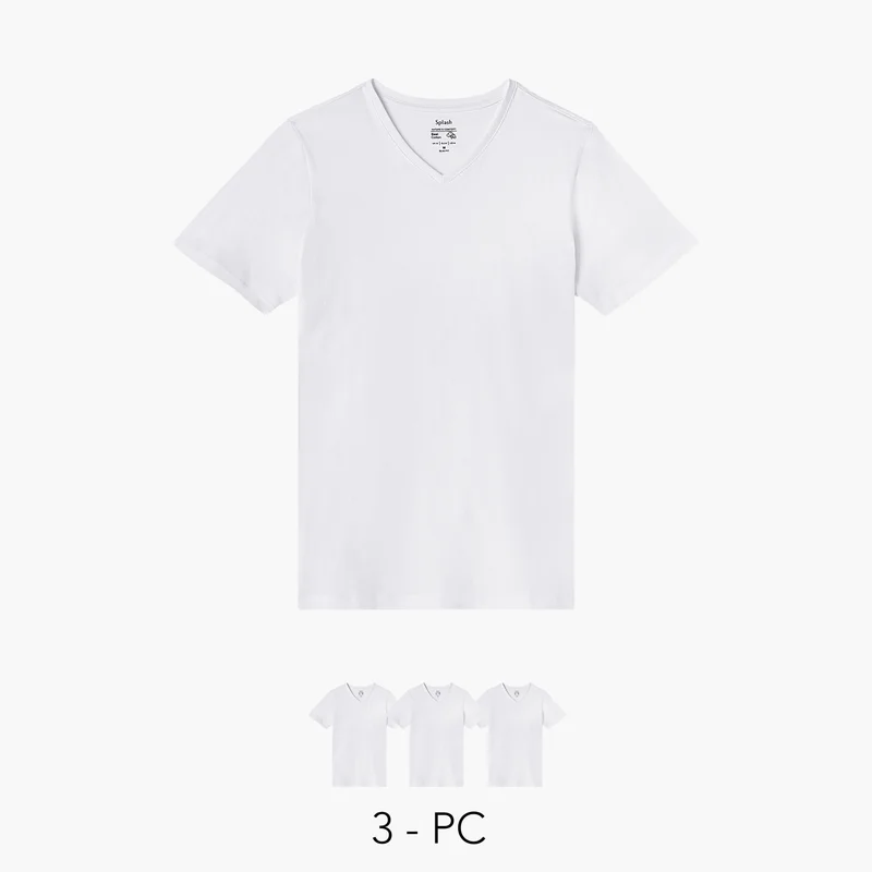Splash FAV Set of 3 - Slim Fit T-shirt with V-neck and Short Sleeves