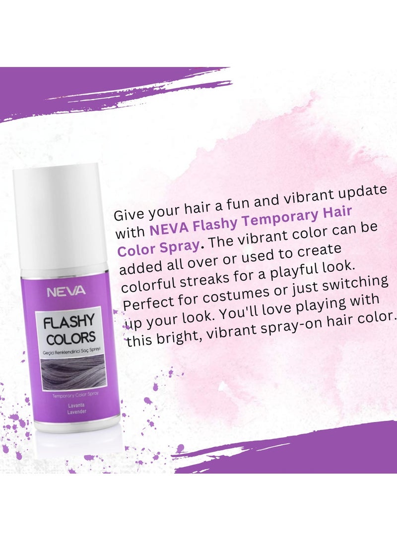 NEVA Flashy Hair Colors Temporary Hair Color Spray - 75ml -  LAVENDER - Image 3