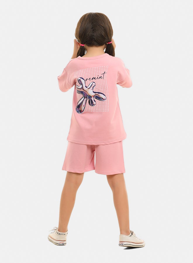 ريمينت طقم شورت صيفي للبنات كشميري - Image 2