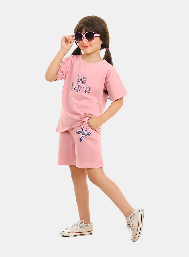 ريمينت طقم شورت صيفي للبنات كشميري - Image 4