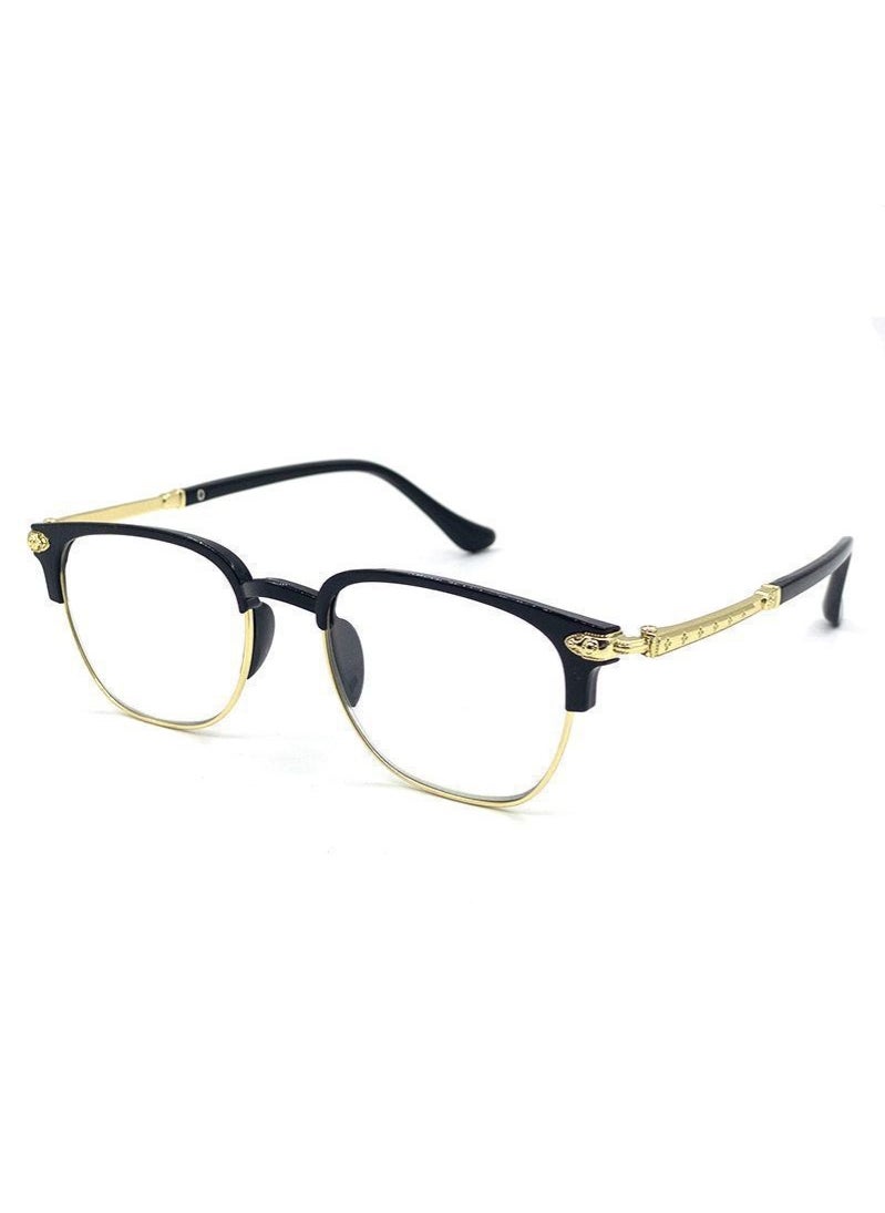 MYONE Smart Zoom Glasses, Trendy Smart Zoom Reading Glasses, Classic Reading Glasses, Anti-Blue Light Reading Glasses, Unisex, Square Frame Black/Gold  - Image 1