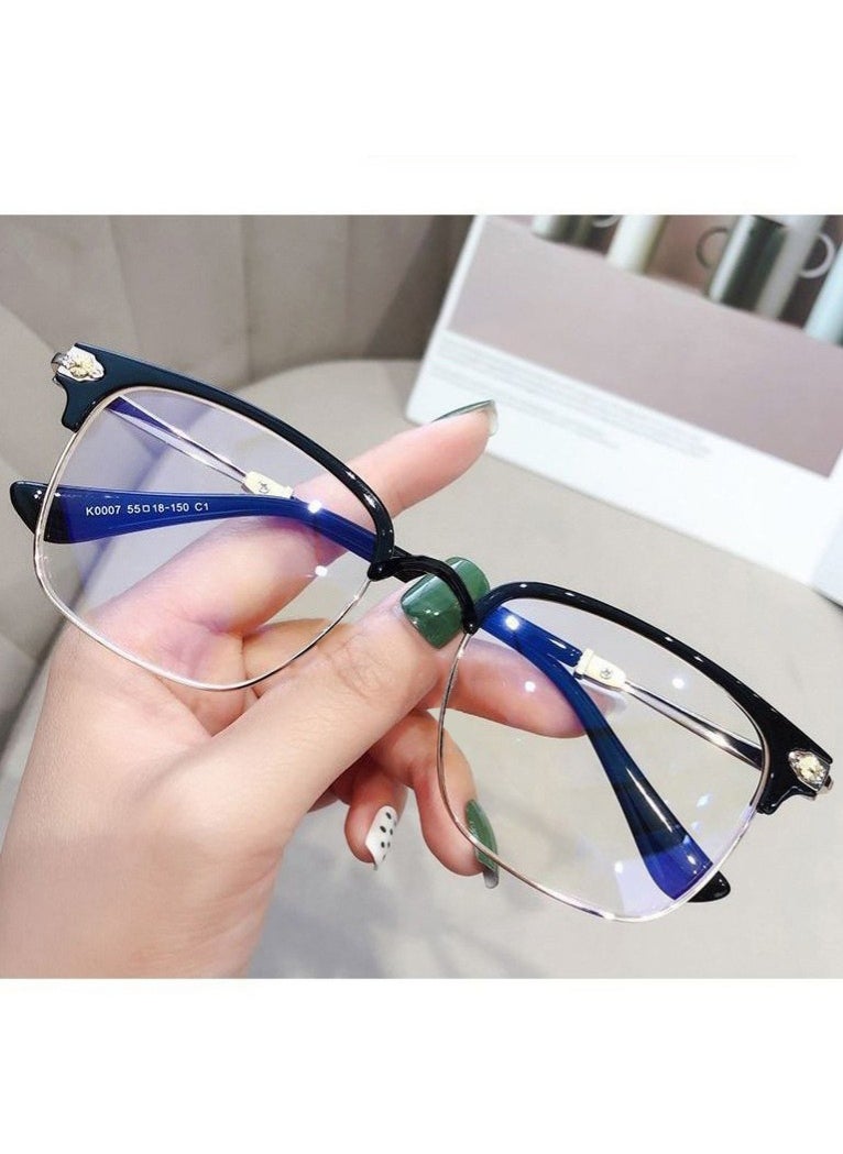 MYONE Smart Zoom Glasses, Trendy Smart Zoom Reading Glasses, Classic Reading Glasses, Anti-Blue Light Reading Glasses, Unisex, Square Frame Black/Gold  - Image 2