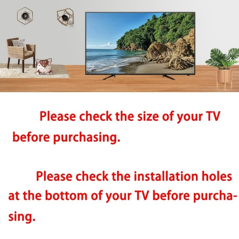 Dranvosk Universal TV Stand Legs for 32Inch TVs | 2PCS Replacement TV Feet with Screws | Easy Install Plastic Mounting Brackets, Black Tabletop Base Stand(Check Holes Fit) - Image 5