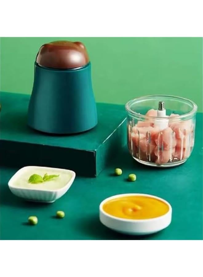 Small Mixer Grinder Set, Portable Efficient Multifunctional Food Grinder, Easy to Portable Cooking Cup Set Of, Efficient Food Processor with Glass Bowl for Chopping Fruits, Vegetables, Salads - Image 2