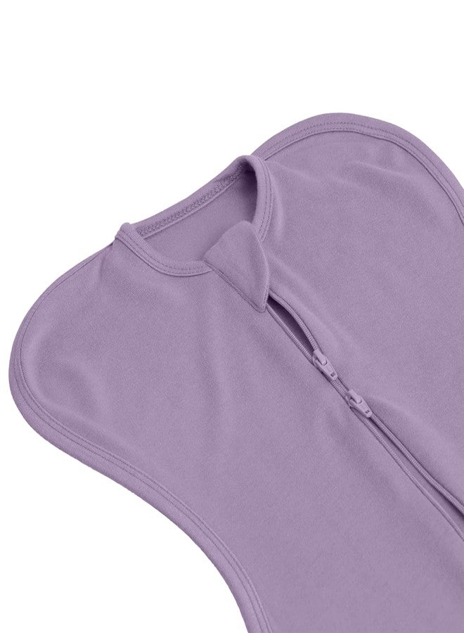 cocoon care كبسولة نوم للأطفال من كوكوون كير، مصنوعة من القطن والخيزران المحبوك، مع إمكانية رفع الذراعين | كبسولة نوم للأطفال حديثي الولادة | بنفسجي | 0-1 شهر - Image 3
