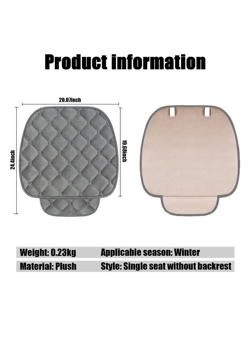 SOLARAE 2 PCS Car Seat Cushion, Winter Warm Anti-Slip Seat Pad, Soft Comfortable Without Backrest Seat Cushion Cover,Car Seat Covers Protective Mat pad Universal Seat Protector for Most Cars (Gray) - Image 2