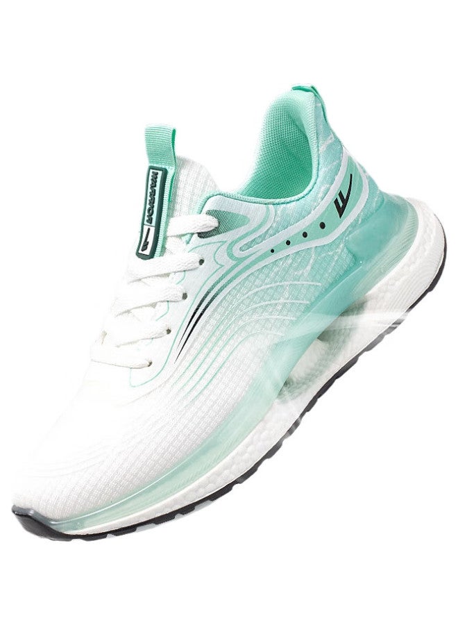 Pull Back أحذية رياضية صيفية للرجال من ووريور، خفيفة الوزن، تمتص الصدمات، قاع ناعم، أحذية جري غير رسمية للرجال باللونين الأبيض والأخضر، مقاس 42 - Image 2