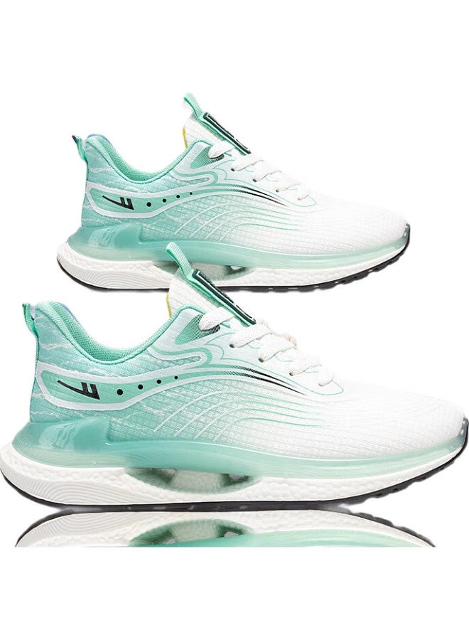 Pull Back أحذية رياضية صيفية للرجال من ووريور، خفيفة الوزن، تمتص الصدمات، قاع ناعم، أحذية جري غير رسمية للرجال باللونين الأبيض والأخضر، مقاس 42 - Image 1