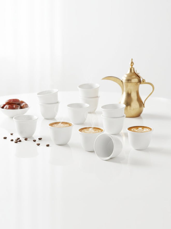 Shallow 12-Pieces Arabic Gahwa and Espresso Cup, 90ml - Image 3
