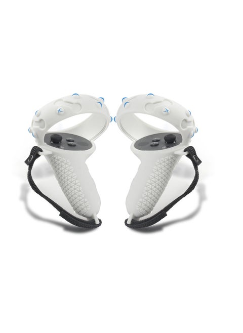 Style For Oculus Quest 2 Handle Cover Controller Protective Cover Sweat-resistant Drop-resistant Silicone Cover Soft Rubber-Product Color:White Quest2 Polka Dot Protective Cover (device Not Included)