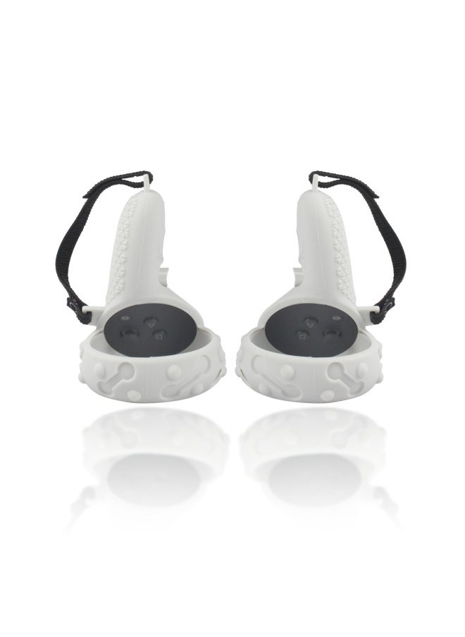 Generic - Style For Oculus Quest 2 Handle Cover Controller Protective Cover Sweat-resistant Drop-resistant Silicone Cover Soft Rubber-Product Color:White Quest2 Polka Dot Protective Cover (device Not Included) - Image 1