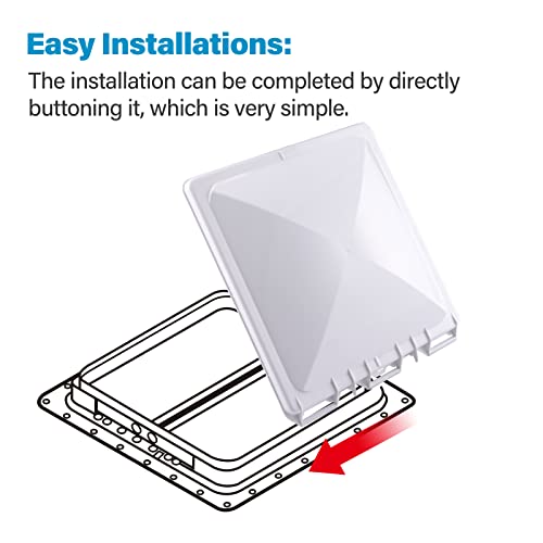 HOMEE Rv Roof Vent Cover Replacement 13 x13 inch Universal White Vent Lid for Camper Trailer Motorhome Bathroom, 1 Pack - Image 5