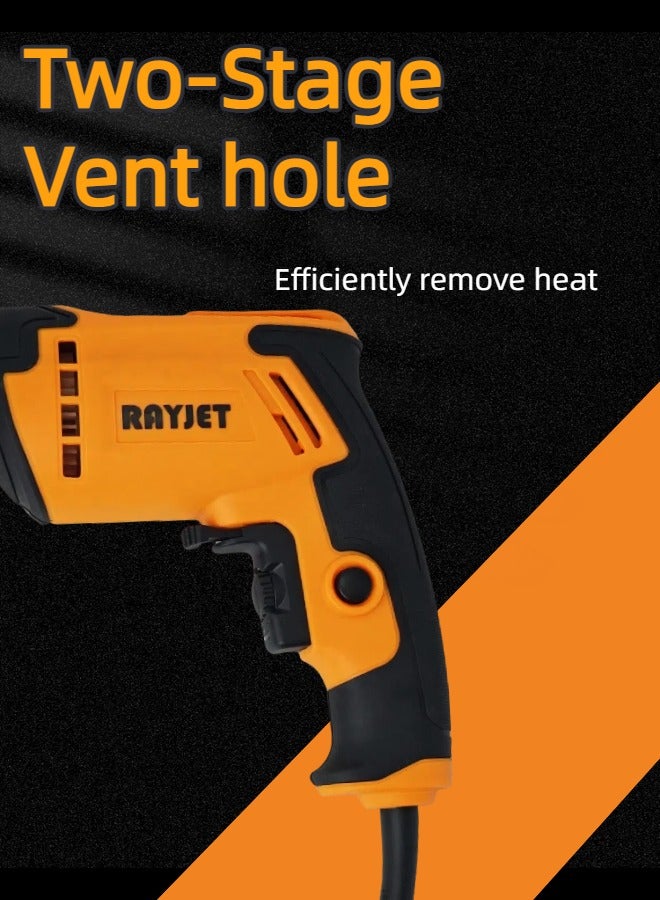 RAYJET Professional 450W Electric Drill, 3000 RPM High Speed, Reversible Rotation, 24-Setting Torque Control, Safety Spindle Lock - Image 4