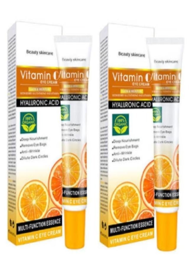 Disaar 2pcs Beauty Anti-Wrinkle Eye Whitening Cream Organic Vitamin C Multicolor 25ml 25ml  - Image 1