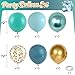Froova Teal Balloons 60PCS 12 Inch Teal Blue Turquoise Meatallic Green and Gold Confetti Balloon for Teen Girls Birthday Baby Shower Graduation New Year Party Decorations - Image 4