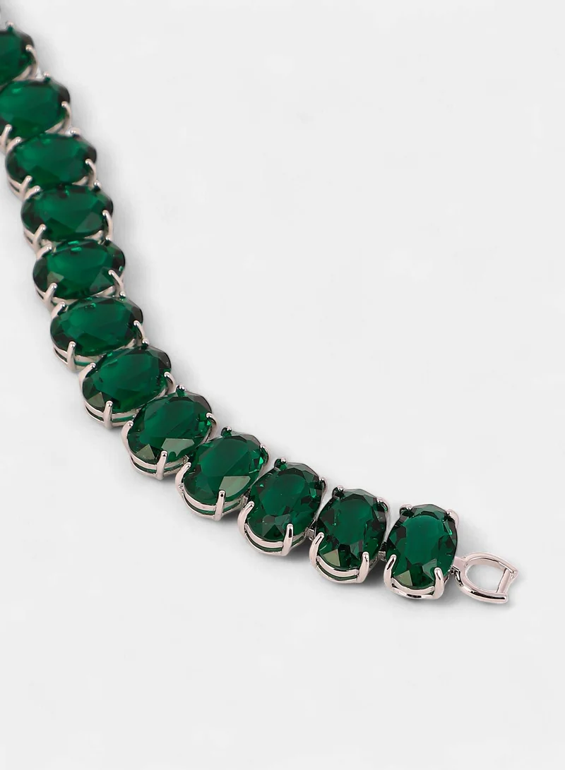 SOHI Crystal-Ovoid Tennis Artificial Bracelet Jewellery