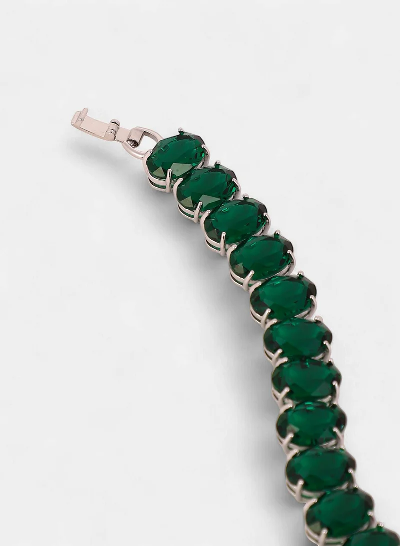 SOHI Crystal-Ovoid Tennis Artificial Bracelet Jewellery