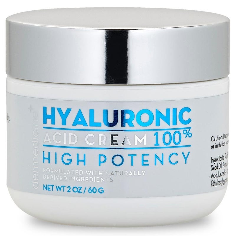 Dermedicine 100 Hyaluronic Acid Cream Face wJojoba Oil  Apricot Oil Professional Grade Intense Hydration Keeps Skin Looking Plump  Feeling Moisturized Skin Color  Tone