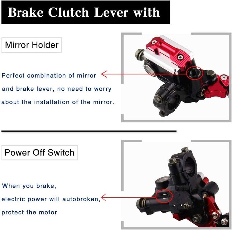 PACEWALKER Universal Motorcycle 7/8" 22mm Handlebar Brake Master Cylinder Clutch Lever CNC Left & Right Set for Honda Kawasaki Suzuki Yamaha red - Image 3