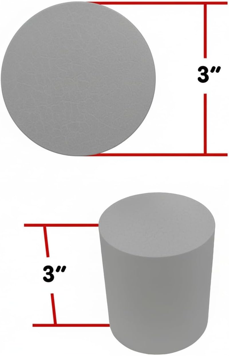 Xcel Florist Foam Floral Foam Blocks - Reusable, Weather Resistant Styrofoam for Artificial Flowers (Gray 3" Round x 3" Thick - 10 Pack) - Image 2