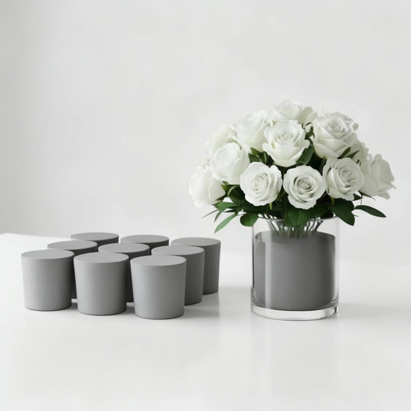 Xcel Florist Foam Floral Foam Blocks - Reusable, Weather Resistant Styrofoam for Artificial Flowers (Gray 3" Round x 3" Thick - 10 Pack) - Image 1