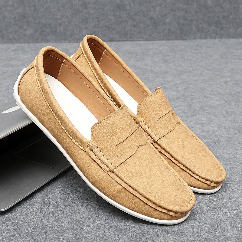 2023 Men'S Shoes Peas Shoes Plus Size Driving Shoes Low-Top Slip-On Suede British Flat Casual Shoes Cross - Image 5