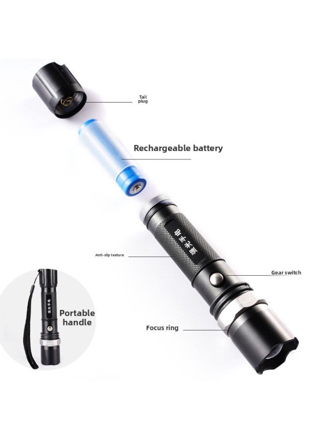 Multifunctional Led Flashlight Strong Light Super Bright Outdoor Rechargeable Portable Long Life Long-range Zoom Strong Light Flashlight-Color:P50 Flashlight  - Image 5