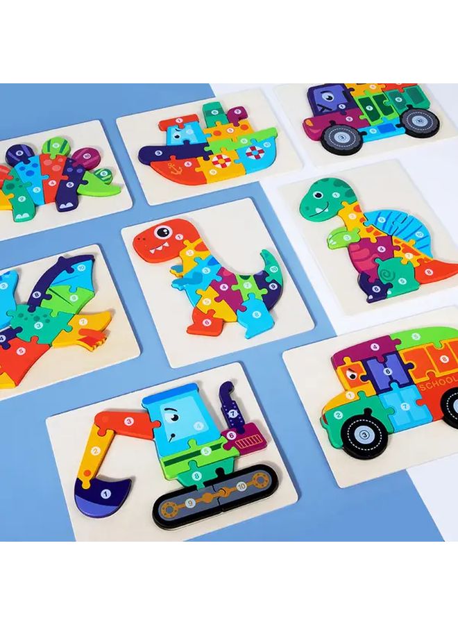 Stegosaurus 3D Wooden Puzzle Educational Number Board Learning Toy For Kids - Image 3