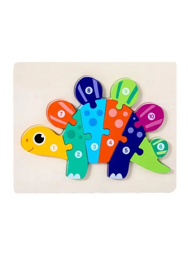 Stegosaurus 3D Wooden Puzzle Educational Number Board Learning Toy For Kids - Image 1