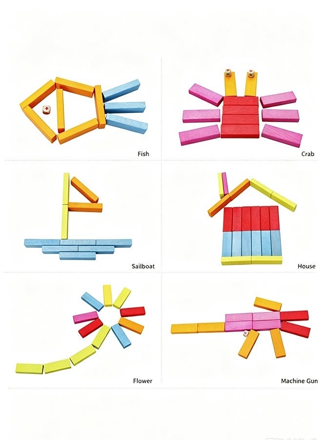 Wish 54-Pieces Numeric Wooden Building Jenga Blocks Domino Educational Toy - Image 3