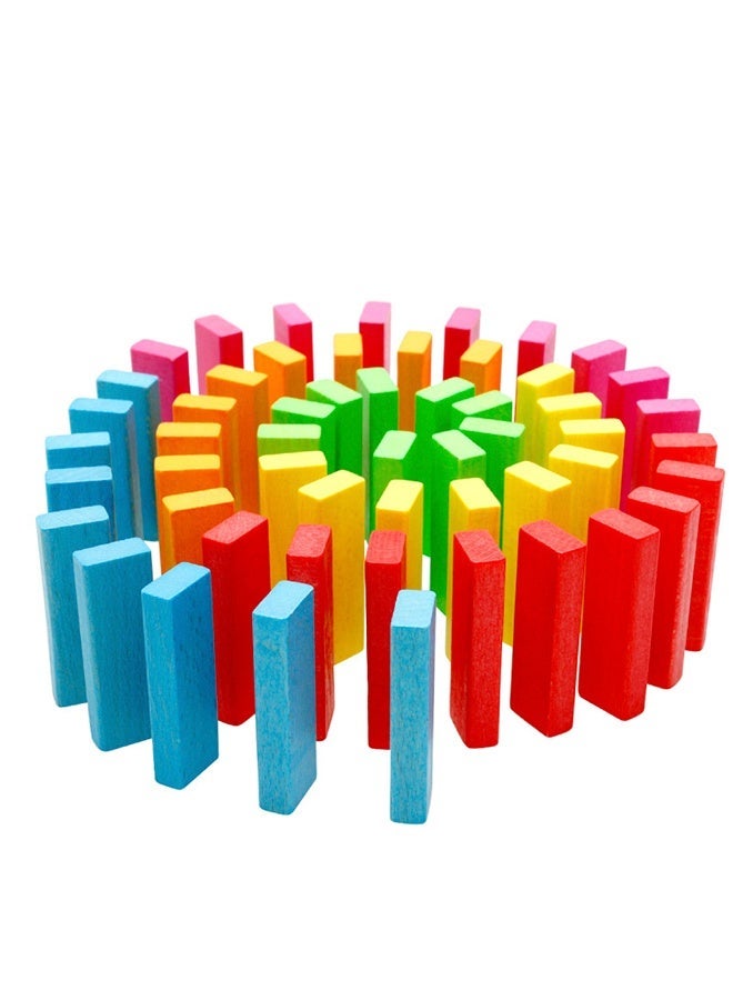 Wish 54-Pieces Numeric Wooden Building Jenga Blocks Domino Educational Toy - Image 2