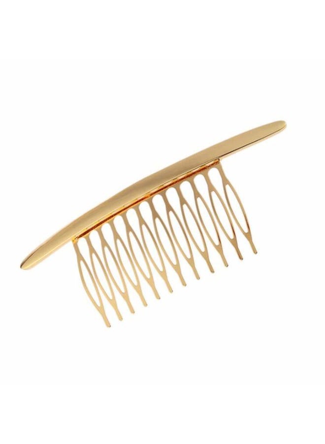 Quupy 2PCS Alloy Curved Hair Comb (Silver+Gold) Headwear Hair Side Comb French Twist Comb Hair Clip Jewelry Sparkle Styling Tools Hair Accessories For Women Ladies Girls - Image 5