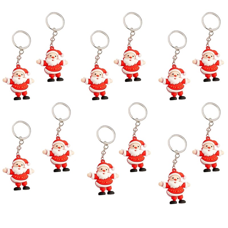 ARTLABEL Cute Keyring Key Chain For Kids Boys Girls & Children Best for Birthday Return Gifts (Santa (Pack of 12)) - Image 1