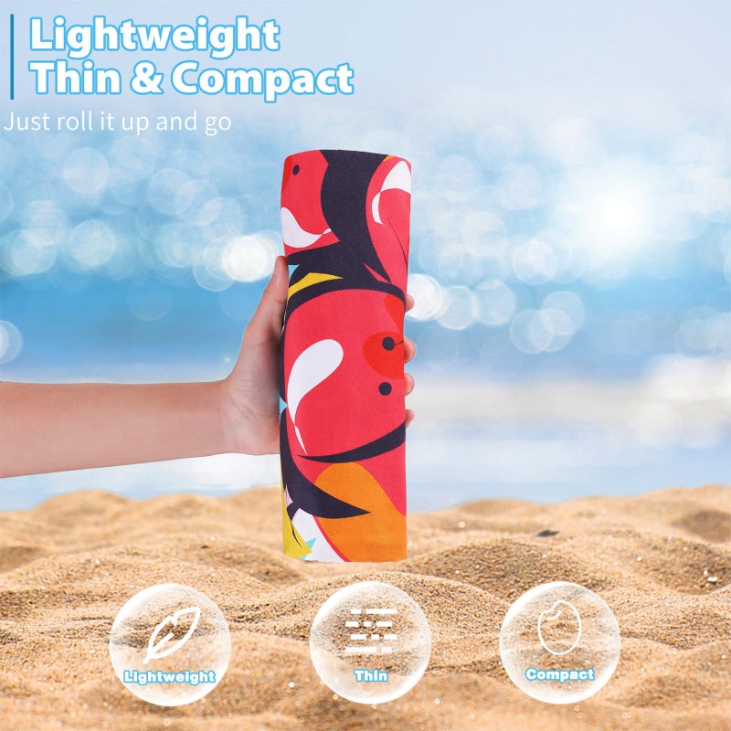 TwoYek Microfiber Thin Beach Towel Lightweight 71x32 inch Oversized Extra Large Sand Free Towels Fast Dry for Travel Pool Camping Sports Beach Accessories Vacation Essential Gift - Image 3