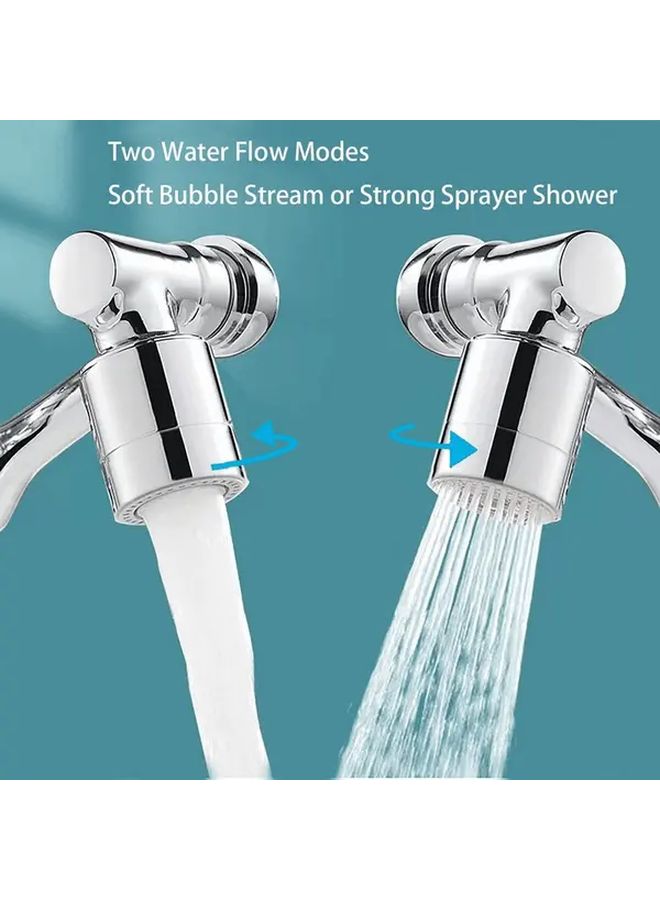 Rotating Silvery Kitchen Faucet Nozzle Water Saving Extendable Sink Arm - Image 2