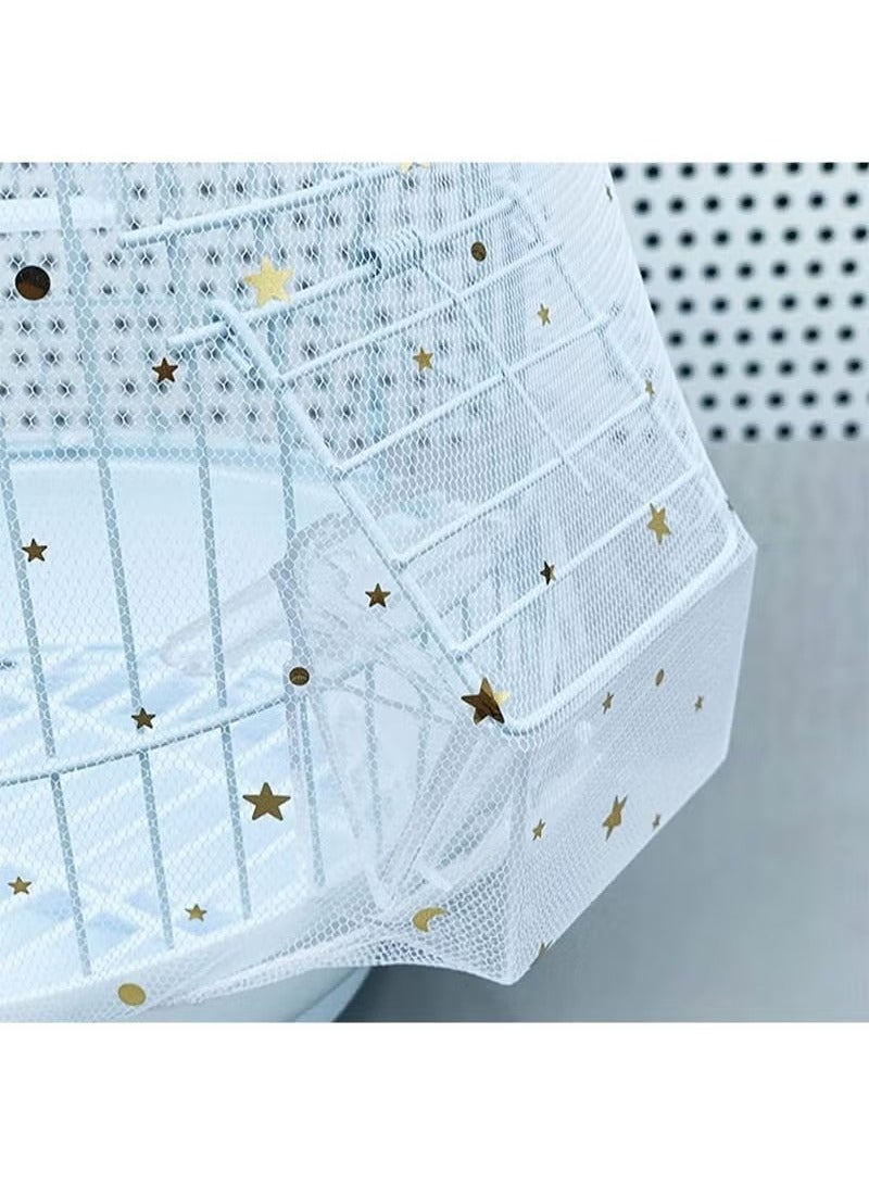 Ocean Bird Cage Seed Catcher,Adjustable Bird Cage Net Cover Birdcage Seed Feather Catcher Soft Skirt Guard Birdcage Nylon Mesh Netting for Parrot Parakeet Macaw Round Square Cages,Prevent Scatter and Mess - Image 4